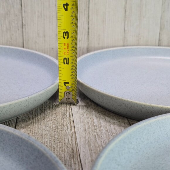 Vtg Style Mikasa Mayer Blue Speckle Salad Plates Stoneware 8.25" DIA Set of 4 - Picture 10 of 10